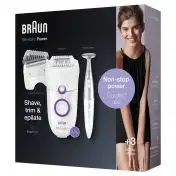 Braun Silk-épil 5 -825 Power Epilatore Donna Primi Utilizzi Delicato Con Filo Senza Interruzioni, Testina Radente, Cappuccio Regolator