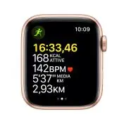 Apple Watch SE GPS + Cellular, 44mm Cassa in Alluminio color Oro con Cinturino Sport Galassia