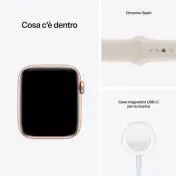 Apple Watch SE GPS + Cellular, 44mm Cassa in Alluminio color Oro con Cinturino Sport Galassia