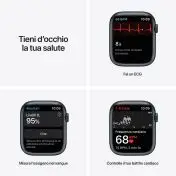Apple Watch Nike Series 7 GPS + Cellular, 45mm Cassa in Alluminio Mezzanotte con Cinturino Sport Antracite/Nero