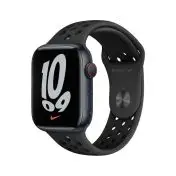 Apple Watch Nike Series 7 GPS + Cellular, 45mm Cassa in Alluminio Mezzanotte con Cinturino Sport Antracite/Nero