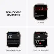 Apple Watch Nike Series 7 GPS, 45mm Cassa in Alluminio Galassia con Cinturino Sport Platino Puro/Nero