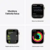 Apple Watch Nike Series 7 GPS, 45mm Cassa in Alluminio Galassia con Cinturino Sport Platino Puro/Nero