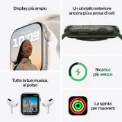 Apple Watch Nike Series 7 GPS, 45mm Cassa in Alluminio Galassia con Cinturino Sport Platino Puro/Nero