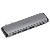 Mediacom MD-M201 replicatore di porte e docking station per notebook Cablato USB 3.2 Gen 1 (3.1 Gen 1) Type-C Alluminio