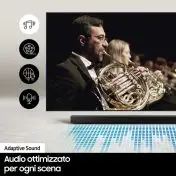 Samsung Soundbar HW-Q700B/ZF con subwoofer 3.1.2 canali 320W, audio 3D wireless ottimizzato, effetto cinema surround