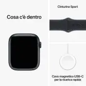 Apple Watch Series 9 GPS Cassa 45mm in Alluminio Mezzanotte con Cinturino Sport Loop Mezzanotte