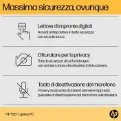 HP 15-fc0041nl AMD Ryzen™ 5 7520U Computer portatile 39,6 cm (15.6") Full HD 8 GB LPDDR5-SDRAM 256 GB SSD Wi-Fi 6 (802.11ax) Windows 11 Home Grigio