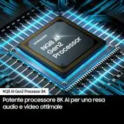 Samsung QE65QN800CDTXZT Televisione Smart TV 65 Pollici Qled 8K Neo Graphite Black NQ8 AI GEN2 Processor 8K AI Upscaling Infinity One Design Dolby Atmos