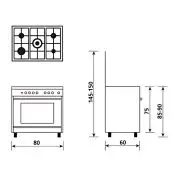 Glem Gas SA865MI6 Cucina Multifunzione con Forno Elettrico Ventilato 80 X 60