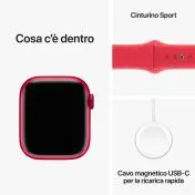 Apple Watch Series 9 GPS Cassa 41m in Alluminio (PRODUCT)RED con Cinturino Sport Band (PRODUCT)RED - S/M