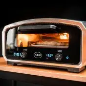 R.G.V. Forno Pizza Vulcano 33cm Piatto Girevole 450 Gradi Touchscreen Silver/nero 