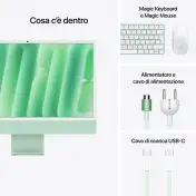 Apple iMac 24"Retina Display 4,5K, Chip M4 con CPU 8‑core, GPU 8‑core, 16GB, 256GB SSD, Verde