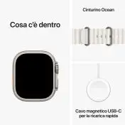 Apple Watch Ultra 2 GPS + Cellular, Cassa 49m in Titanio con Cinturino Ocean Bianco