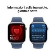 Apple Watch Series 10 GPS 46mm Cassa in Alluminio Color Argento con Denim Sport Band - S/M