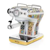 Ariete 1389 Positano Macchina da caffè, 850W, Compatibile con  caffè macinato o con cialde ESE Filtro ½ tazze, Cappuccinatore