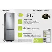 Samsung RB34C775CS9 Frigorifero Combinato EcoFlex AI 1.85m 344L