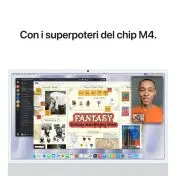 Apple iMac 24"Retina Display 4,5K, Chip M4 con CPU 10‑core, GPU 10‑core, 16GB, 256GB SSD, Argento