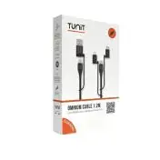 TUNIT TTCOM00 cavo USB 1 m USB 3.2 Gen 1 (3.1 Gen 1) Micro-USB A USB C/Lightning Nero