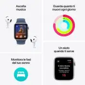 Apple Watch SE GPS 40mm Cassa Alluminio Mezzanotte con Mezzanotte Sport Band - M/L