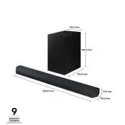 Samsung Soundbar HW-Q600C/ZF Serie Q, 9 speaker, Wireless Dolby Atmos, Audio a 3.1.2 canali, Q-Simphony, Compatibile con Alexa e Google Assistant, Black