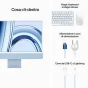 Apple iMac con Retina 24'' Display 4.5K M3 chip con 8‑core CPU e 10‑core GPU, 256GB SSD - Blu