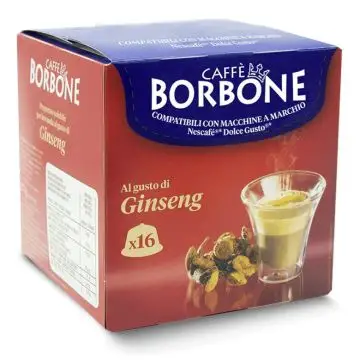 Caffè Borbone Miscela Dolce Re Ginseng Amaro SENZA GLUTINE in capsule 16pz compatibili con macchine a marchio Nescafè® Dolce Gusto® , 141703