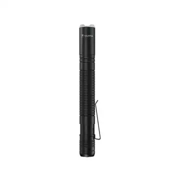 Varta Aluminium F10 Pro LED Flashlight (incl. 2x Longlife Power AAA Batterie per l'uso quotidiano, 150 lumen, resistente agli urti, 3 anni di garanzia) nero per la casa, il campeggio, l'outd , 146053