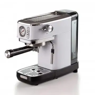 Ariete 1381 Macchina da caffè con manometro, compatibile con caffè in polvere e cialde ESE, 1300 W, Capacità 1,1 L, 15 bar di pressione, Filtro 1 o 2 tazze, Dispositivo Cappuccino Bianco , 143685