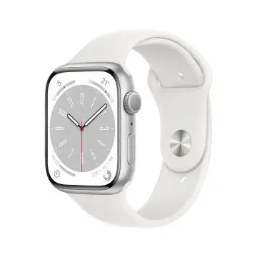 Apple Watch Series 8 GPS 41mm Cassa in Alluminio color Argento con Cinturino Sport Band Bianco - Regular , 143534