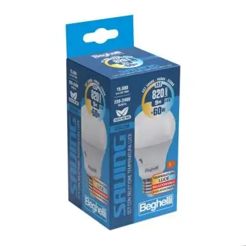 Beghelli Lampadina Led Goccia 9W E27 Kit 20p 820 Lumen , 151397