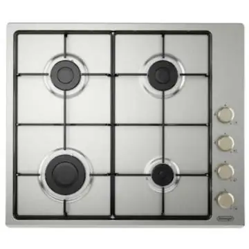 De Longhi Piano Cottura YLG 60 L Inox 4 Fuochi Griglie Smaltate Nere 59.5x51cm , 152903