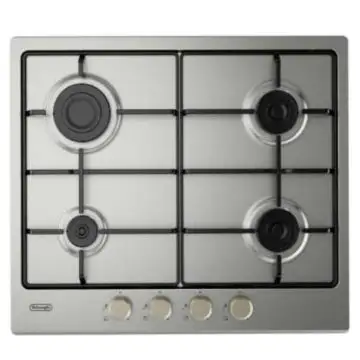 De Longhi Piano Cottura YLG 60 F Inox 4 Fuochi Griglie Smaltate Nere lxp 59.5x51cm , 152904