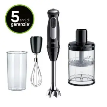 Braun MQ55.254M Frullatore ad Immersione Multifunzione Nero , 154778