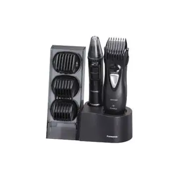 Panasonic ER-GY10, Kit multigrooming per barba, capelli e corpo, 4 pettini accessori, Wet&Dry, Nero/Silver , 98541