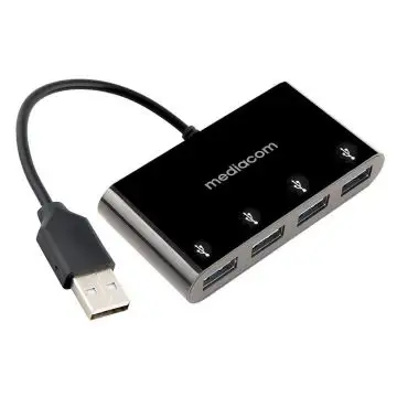 Mediacom MD-U100 hub di interfaccia USB 2.0 Nero , 144888