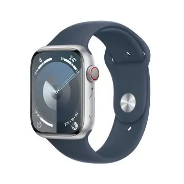 Apple Watch Series 9 GPS + Cellular Cassa 45mm in Alluminio Argento con Cinturino Sport Blu Tempesta - M/L , 149843