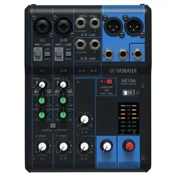 Yamaha MG06 mixer audio 6 canali Nero , 151249