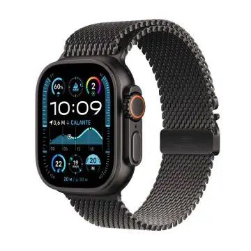 Apple Watch Ultra 2 GPS + Cellular 49mm Cassa Titanio Nero con Nero Titanium Milanese Loop - M , 155554
