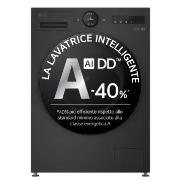 LG F4X7013TBB Lavatrice 13kg AI DD™ Serie X7, Classe A-40%, 1400 giri, Display Easy Circle, Wi-Fi, AI Wash, TurboWash , 161738