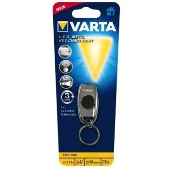 Varta L.E.D. METAL KEY CHAIN LIGHT Cromo Torcia portachiavi LED , 123614