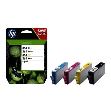HP Confezione da 4 cartucce originali di inchiostro nero/ciano/magenta/giallo 364 , 53001