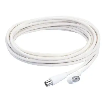 Poly Pool PP0622 cavo coassiale 5 m F Plug Bianco , 103855