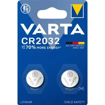 Varta LITHIUM Coin CR2032 (Batteria a bottone, 3V) Blister da 2 , 123597