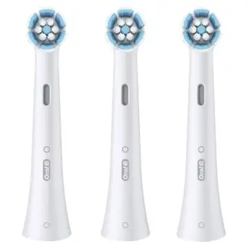 Oral-B Testine di Ricambio iO Gentle Care, testine rotonde originali, setole angolate per una rimozione più profonda della placca, testina più morbida, adatte a gengive sensibili, 3 , 157971