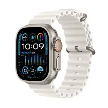 Apple Watch Ultra 2 GPS + Cellular, Cassa 49m in Titanio con Cinturino Ocean Bianco , 149725