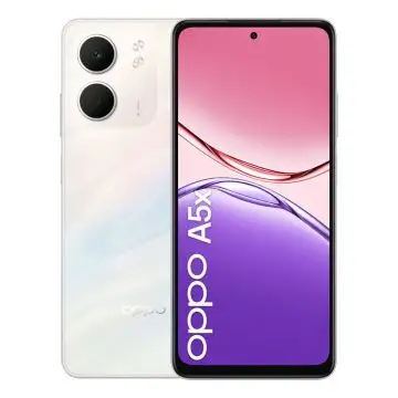 OPPO A5x Smartphone, Foto AI 32MP, Frontale 5MP, Display 6.67” 90HZ LCD HD+, 6000mAh, RAM 4(Esp1GB/2GB/4GB)+ROM 128GB (esp1TB), IP65, [Versione Italia], Laser White , 160481