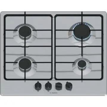 Bosch Serie 4 PGP6B5K85 , Piano cottura a gas, 60 cm, Acciaio inox , 160443