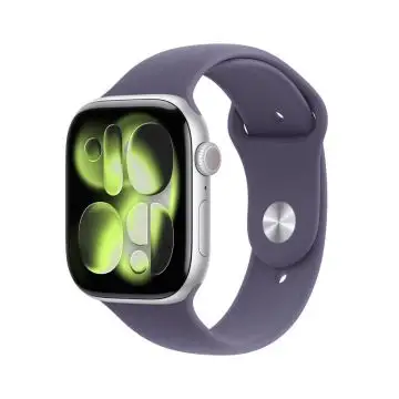 Apple Watch Series 11 GPS 46mm Cassa Alluminio Argento con Sport Band Viola Nebbia - S/M , 161612