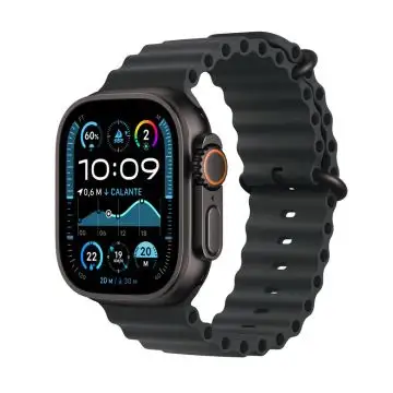 Apple Watch Ultra 2 GPS + Cellular 49mm Cassa Titanio Nero con Nero Ocean Band , 155546